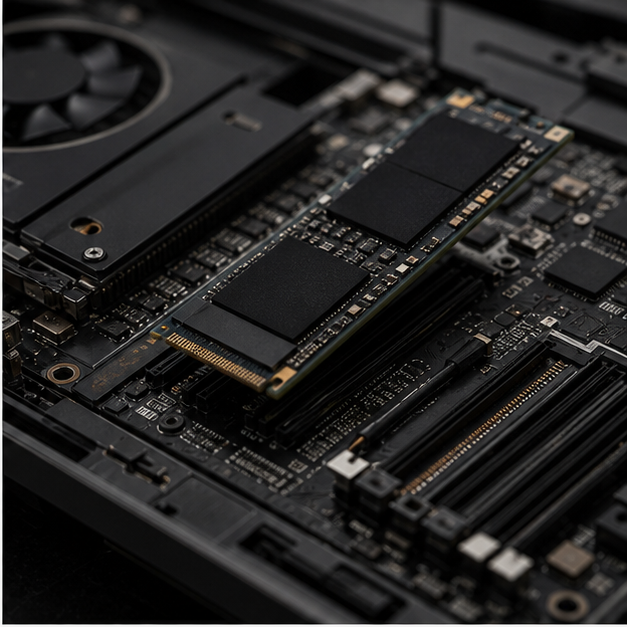 SSD and memory upgrade inside a computer